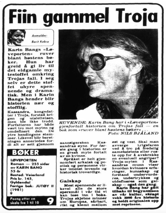 Faksmile frå VG, sept 1983