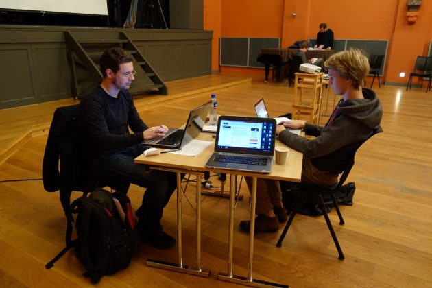 Lars Mæhle (t.v) med Gustav Einar Piene (foto: Brit Bildøen))