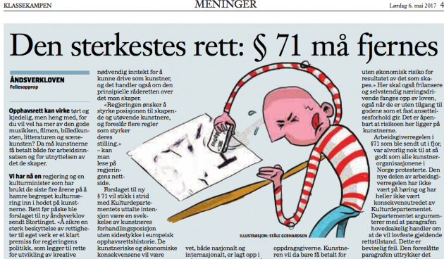 Faksimile fra Klassekampen 6. mai 2017