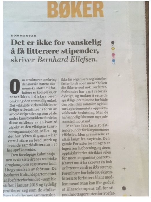 Bilde av Morgenbladet 1. mars 2019.